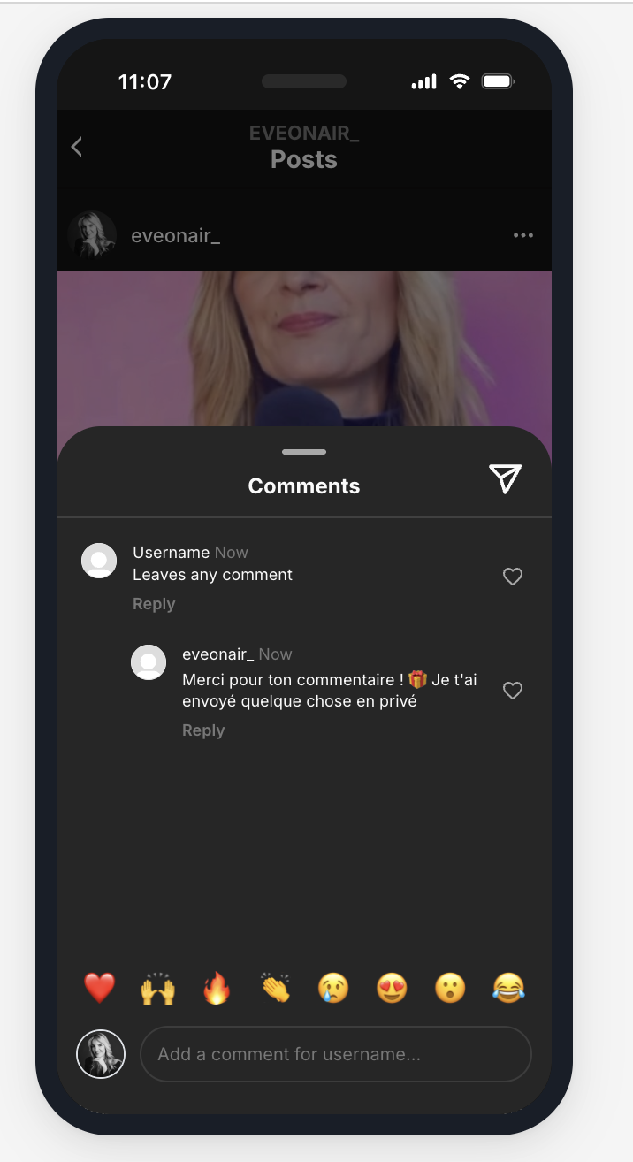 Une réponse automatique en message privé sur Instagram